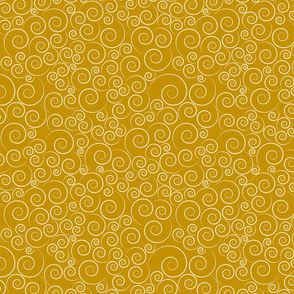 small scale spirals - zen spirals yellow III - spirals fabric