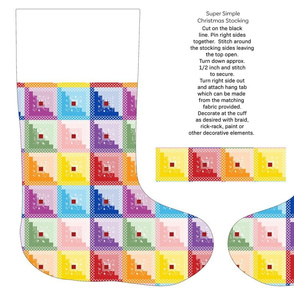 Log cabin large pattern cut and sew stocking