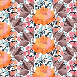 Orange and Pink Autumn Floral Patterns