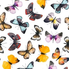 Watercolor Butterflies, Hand-Painted (medium)