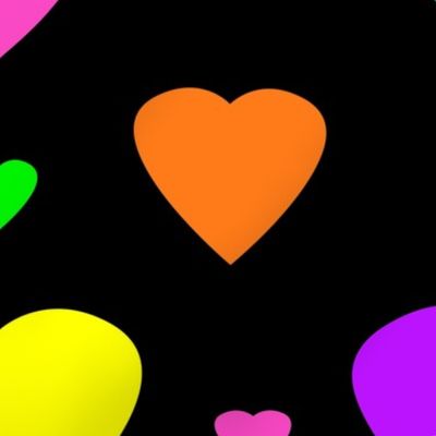 Rainbow Neon Hearts