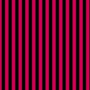 Vertical Bengal Stripe Pattern - Ruby and Black