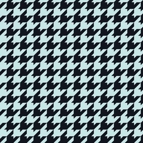 Houndstooth Pattern - Light Cyan and Midnight Black