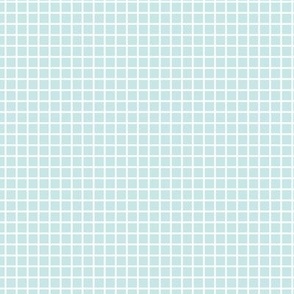 Small Grid Pattern - Light Cyan and White