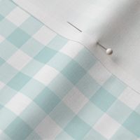 Gingham Pattern - Light Cyan and White