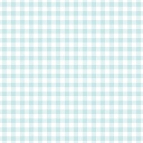 Small Gingham Pattern - Light Cyan and White