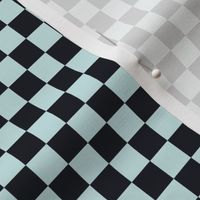 Checker Pattern - Light Cyan and Midnight Black