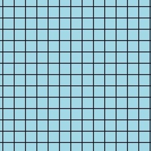 Grid Pattern - Arctic Blue and Midnight Black