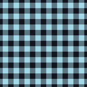 Gingham Pattern - Arctic Blue and Midnight Black