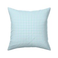 Small Gingham Pattern - Arctic Blue and White