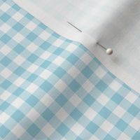 Small Gingham Pattern - Arctic Blue and White