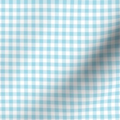 Small Gingham Pattern - Arctic Blue and White