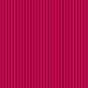 Vertical Pin Stripe Pattern - Ruby and Black