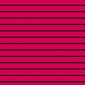 Horizontal Pin Stripe Pattern - Ruby and Black