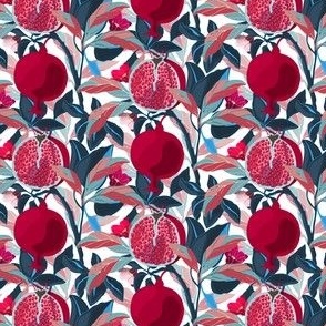 Red and Blue Pomegranates