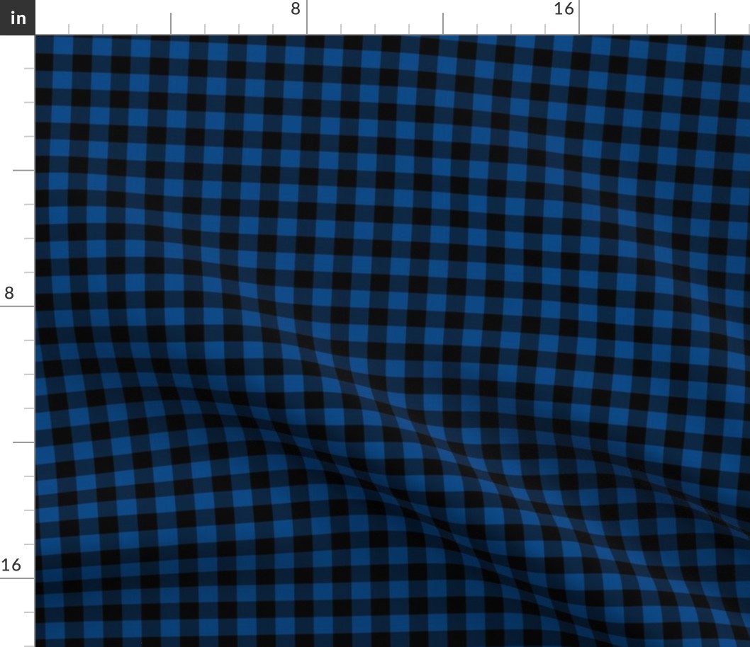 Gingham Pattern - Blue and Black
