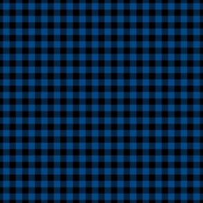 Small Gingham Pattern - Blue and Black