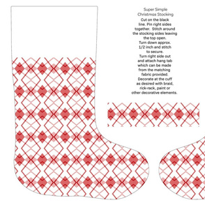 Diamond argyle red cut and sew stocking