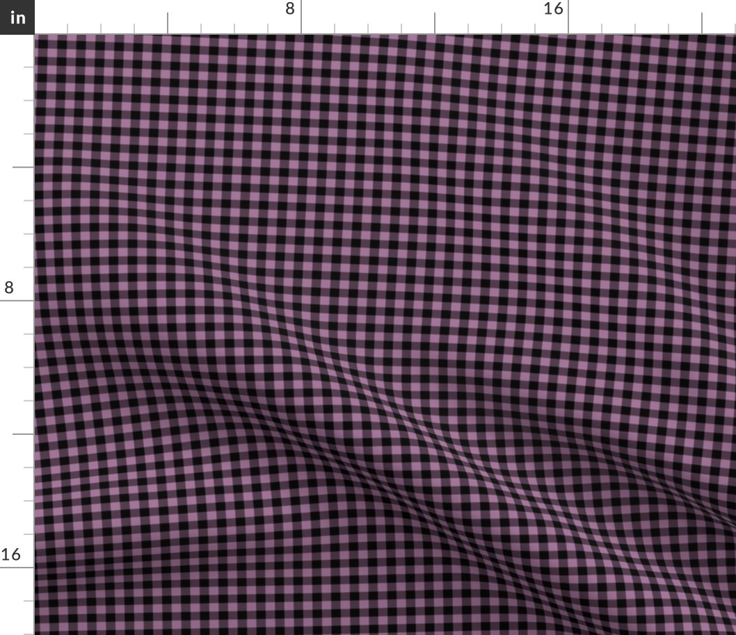 Small Gingham Pattern - Mauve and Black