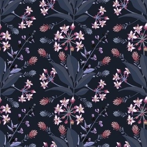 Dark Purple Floral Repeating Pattern