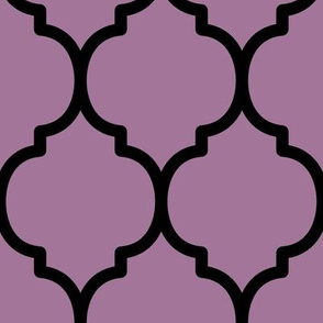 Extra Large Moroccan Pattern - Mauve and Black