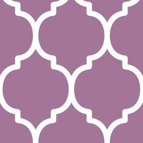 Extra Large Moroccan Pattern - Mauve and White
