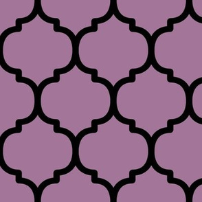 Large Moroccan Pattern - Mauve and Black