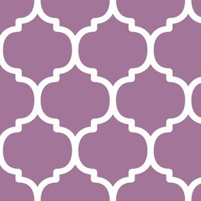 Large Moroccan Pattern - Mauve and White