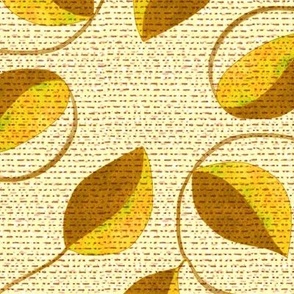 Looping Leafy Vines in Gold and Brown