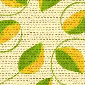 Looping Leafy Vines in Lime Green and Yellow