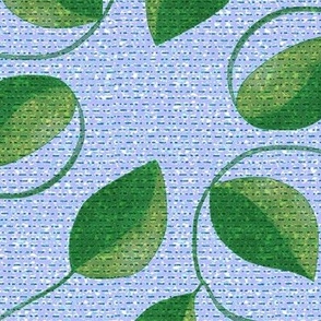 Looping Leafy Vines in Green and Blue