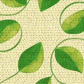 Looping Leafy Vines in Green and Yellow