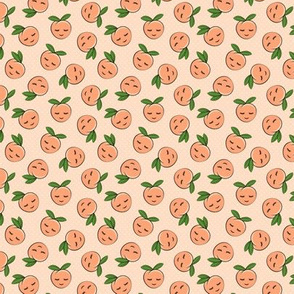 (micro scale) happy peaches - polka dots on peach C21