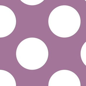 Large Polka Dot Pattern - Mauve and White
