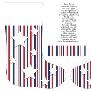 Stars and Stripes cut and sew stocking