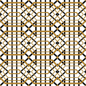 gold and black maze on white