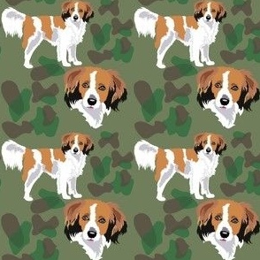 Kooiker Dog  with camouflage pattern hunting