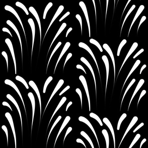 Art Deco Flourish - white on black