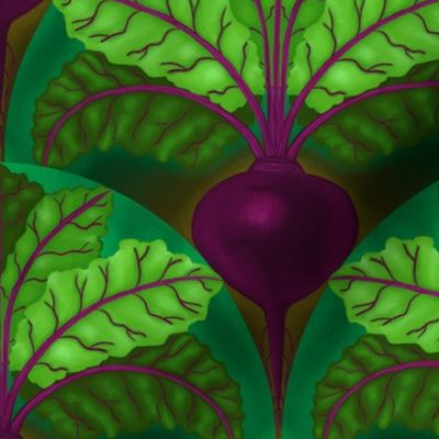 Beetroot Deco purple/green (large)