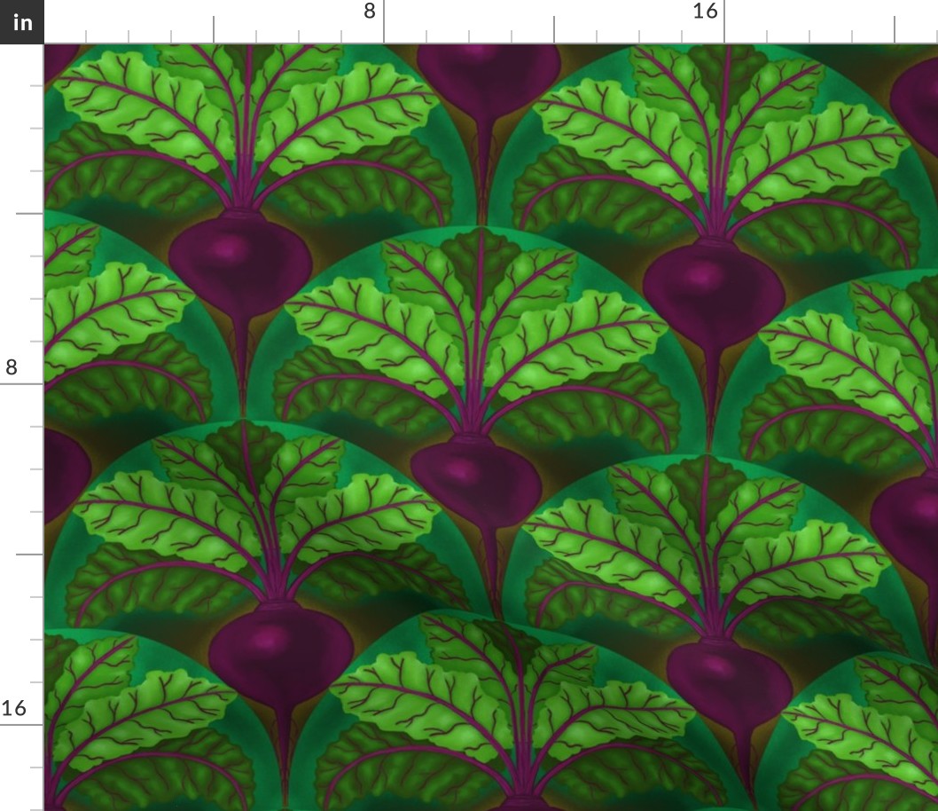 Beetroot Deco purple/green (large)