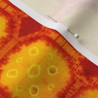 Octagon Shibori- Red and Mustard- Small Scale