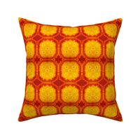 Octagon Shibori- Red and Mustard- Small Scale