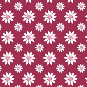  Big small Daisies on red