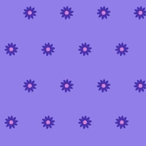 Small indigo daisies on purple 