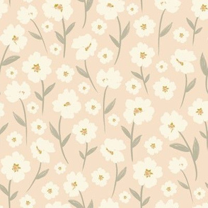 Blousy Blooms - Cream on BlushMEDIUM_8 X 8
