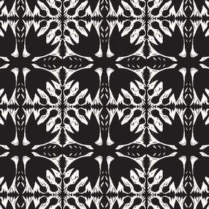 Carved Tulip black and white block print
