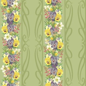 PANSY STRIPE - FRENCH BOUDOIR COLLECTION (LEAF)