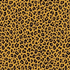 ★ SKULLS x LEOPARD ★ Mango Yellow - Tiny Scale / Collection : Leopard Spots variations – Punk Rock Animal Prints 3