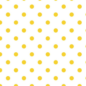 White With Yellow Polka Dots - Large (Fall Rainbow Collection)