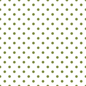 White With Olive Polka Dots - Medium (Fall Rainbow Collection)